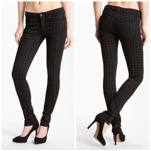 Rich & Skinny Black Houndstooth Low Rise Skinny Jeans